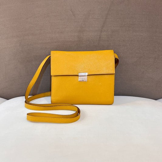 Hermès Click 16 Sun Yellow Leather Shoulder Bag