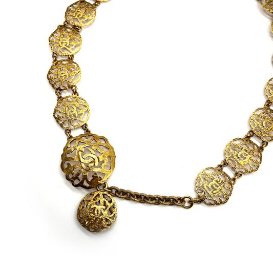 Chanel Vintage CC Logo Golden Chain Belt - Image 2