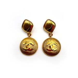 Chanel Vintage CC Logo Diamond Dangling Large Pandent