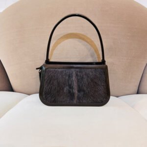Celine Vintage Harako Fur Brown Leather Handbag