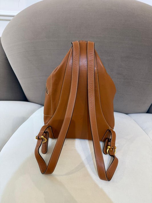 Loewe Vintage Tan Leather Backpack With Pouch - Image 2